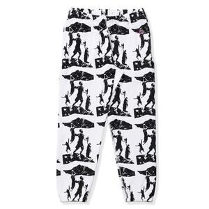 Undefeated Black White Dunk Print Basketball Sweatpants Joggers size L Pockets